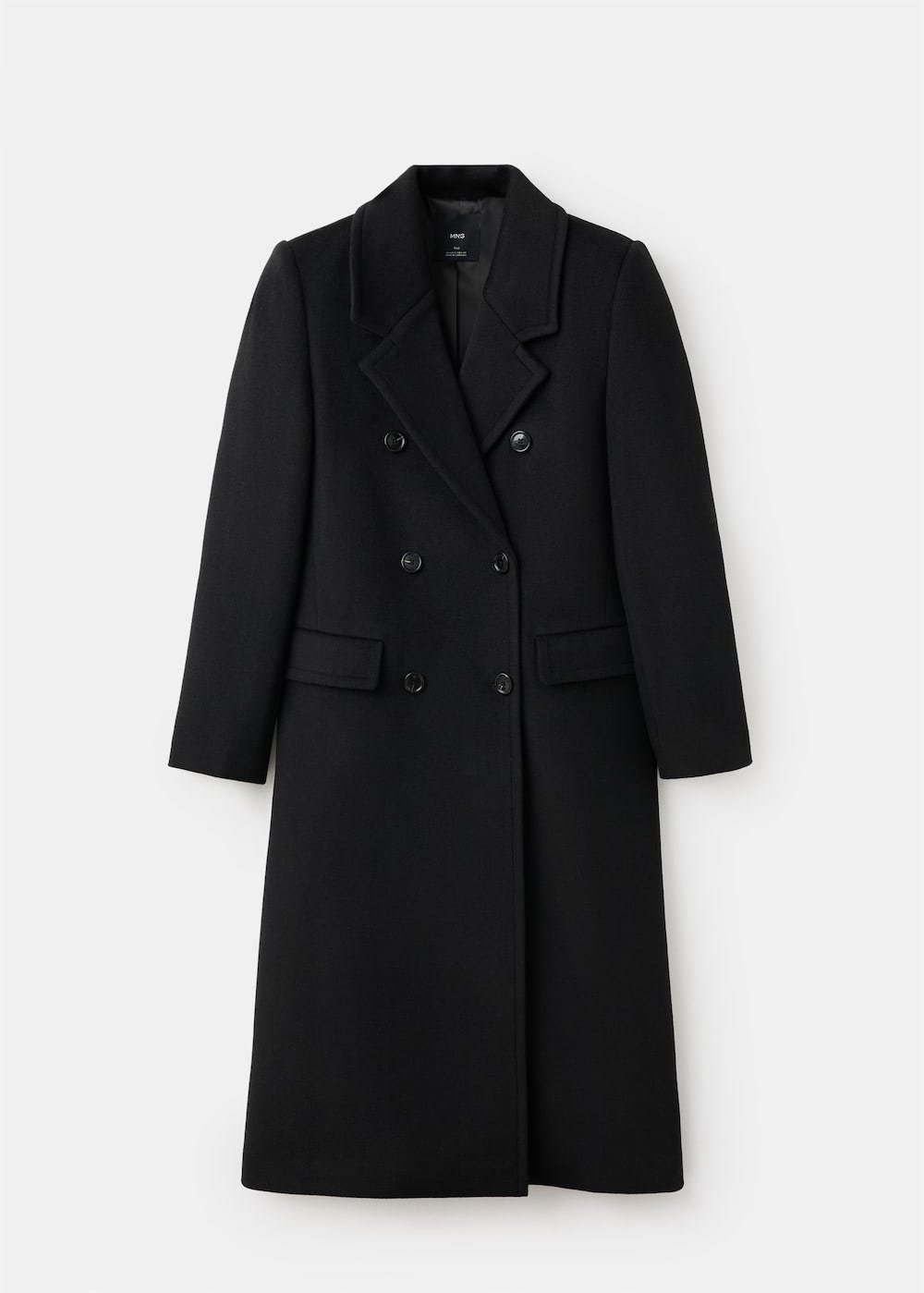 Double-breasted wool coat